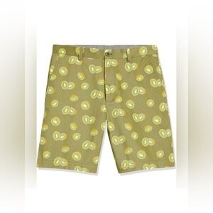 NWT kiwi print chino shorts 32 Amazon essentials preppy beach resort wear